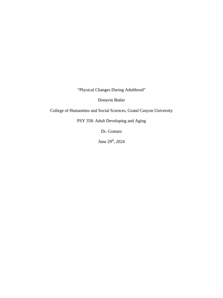 Physical Changes in Adult Aging | PDF | Cardiovascular Diseases | Heart