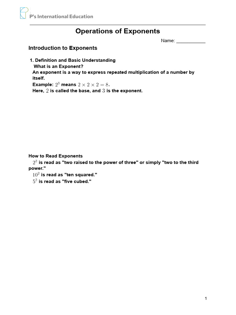 Understanding Exponents and Scientific Notation | PDF | Exponentiation ...
