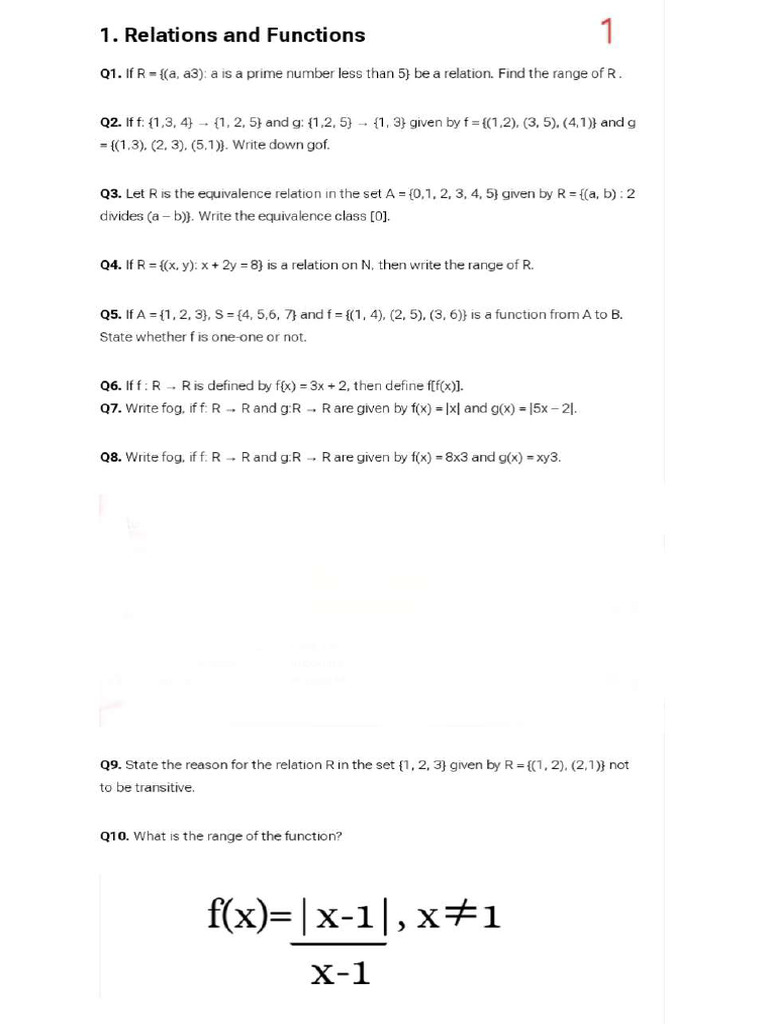 Class 12 Maths Most Repeated Questions | PDF