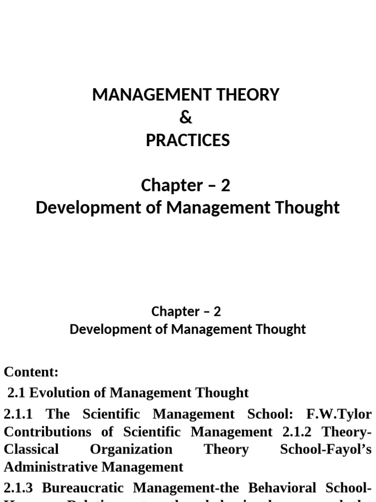Evolution of Management Thought Explained | PDF | System | Motivation