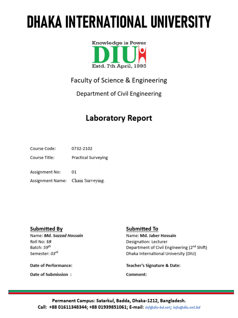 Civil Engineering Lab Reports DIU | PDF | Geographical Technology ...