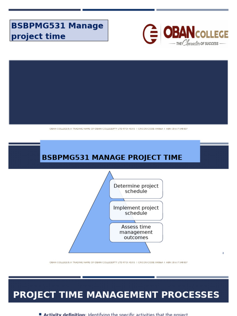 BSBPMG531 - Manage Project Time.v1.0 | PDF | Project Management | Projects