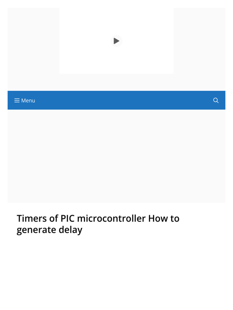 PIC Microcontroller Delay Generation | PDF