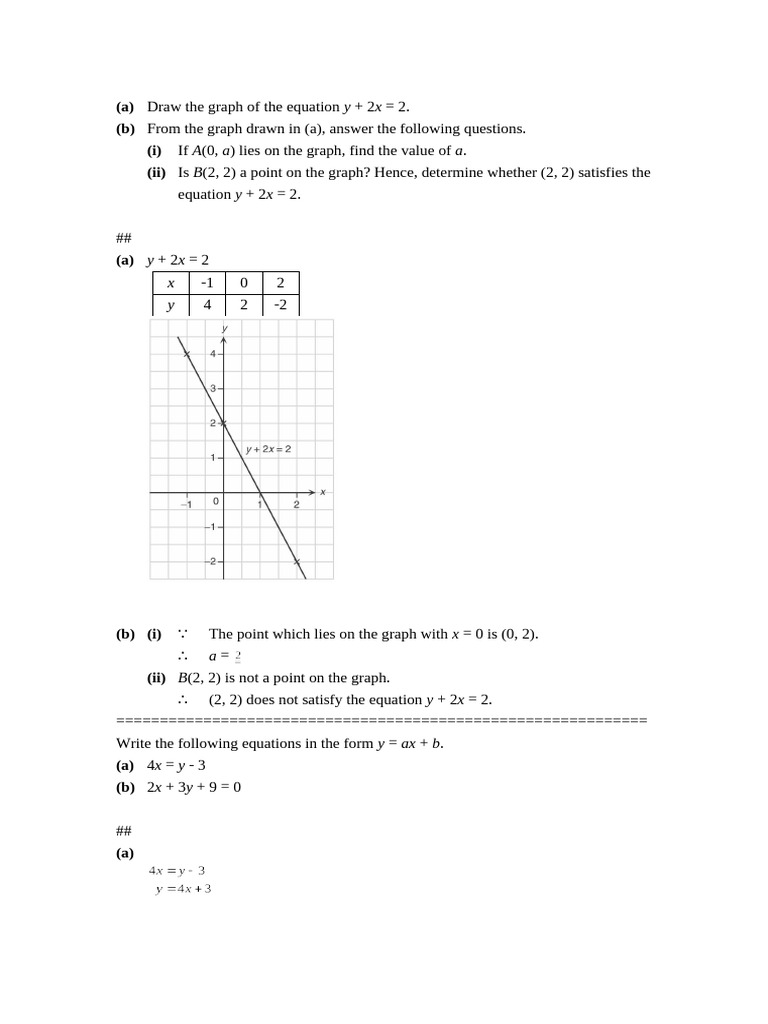Graphing and Solving Linear Equations | PDF | Equations | Mathematical ...