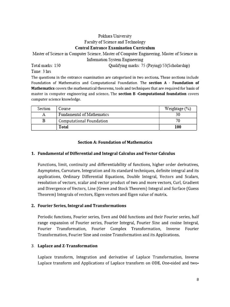 Pokhara University MSc Entrance Exam Guide | PDF