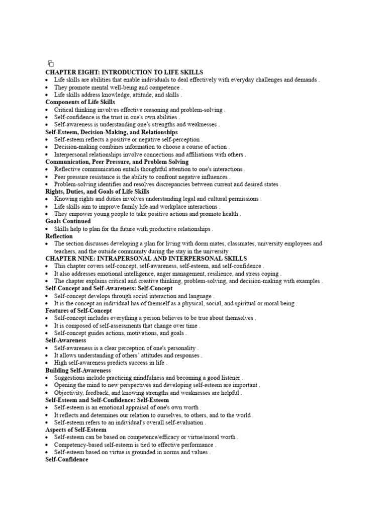 Essential Life Skills for Success | PDF | Psychological Resilience ...