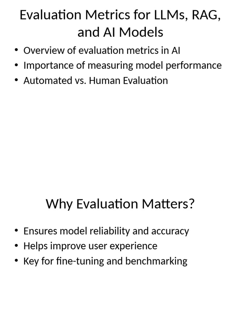 RAG Evaluation Metrics for AI Models | PDF