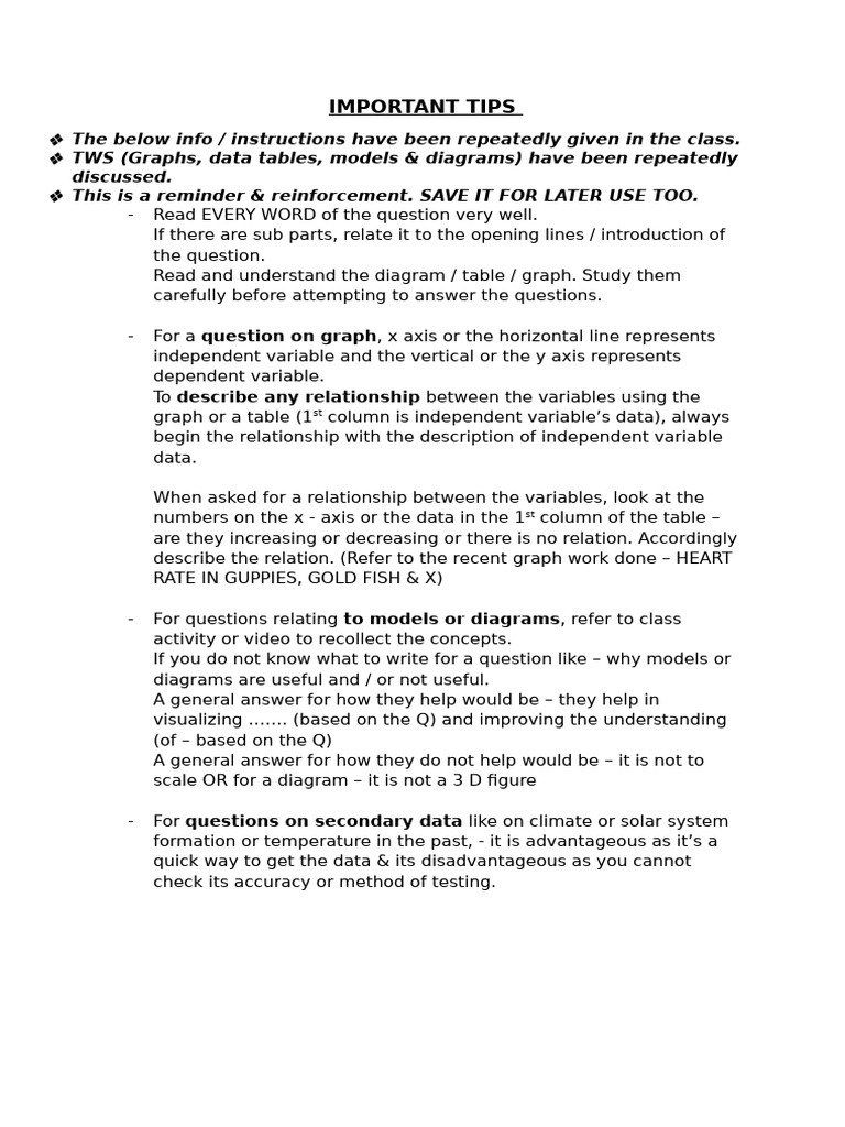 EXAM TIPS ALL GRADE | PDF