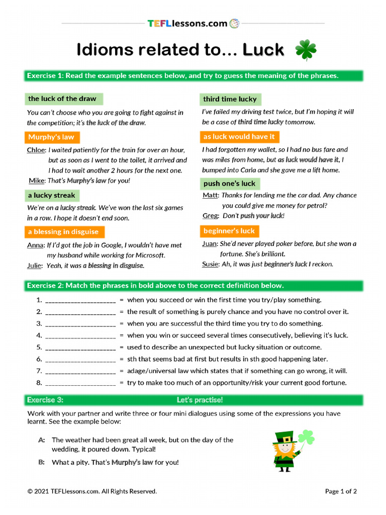 Luck IDIOMS | PDF