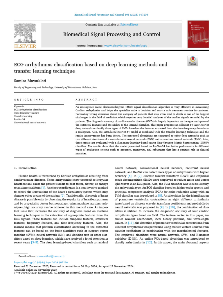 Deep Learning for ECG Arrhythmia Classification | PDF | Machine ...