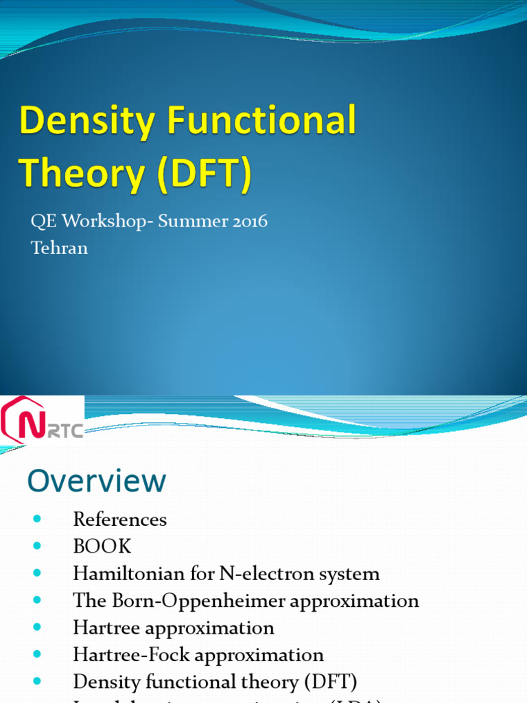 Qe DFT | PDF | Density Functional Theory | Hartree–Fock Method