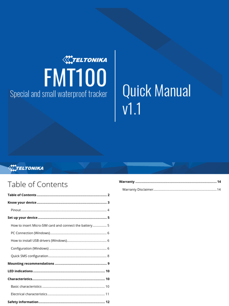 FMT100 Device Quick Setup Guide | PDF | Microsoft Windows | Usb