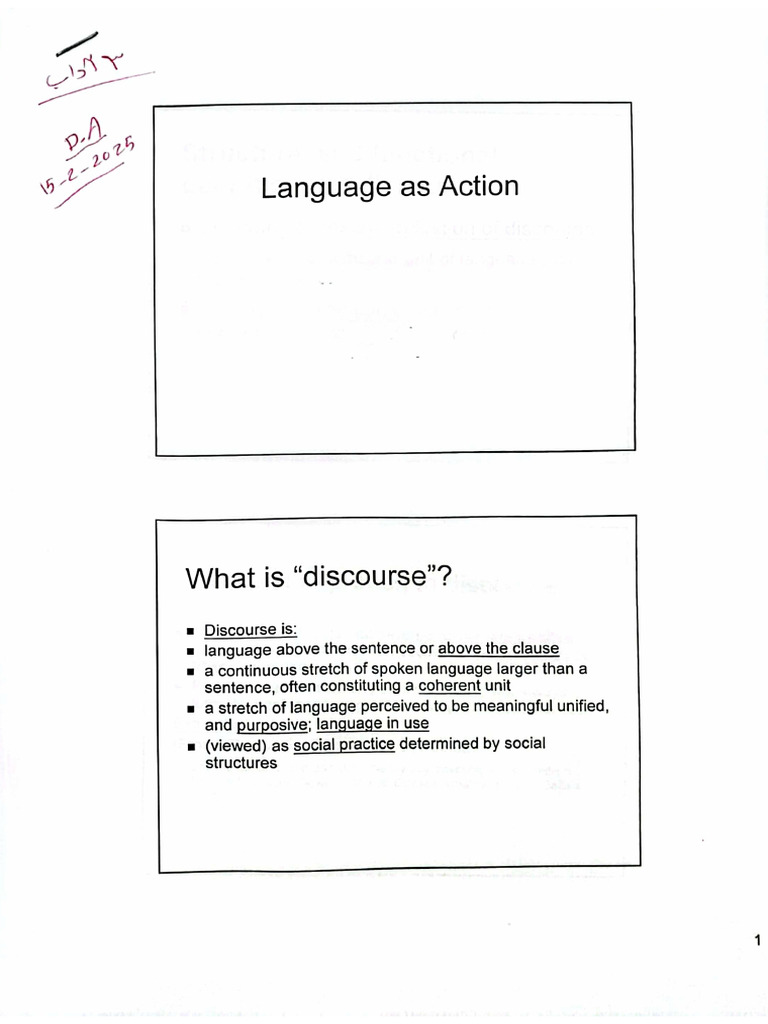 1st Lecture Discourse Analysis Pdf