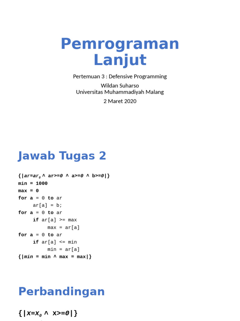 Panduan Defensive Programming di Pemrograman | PDF