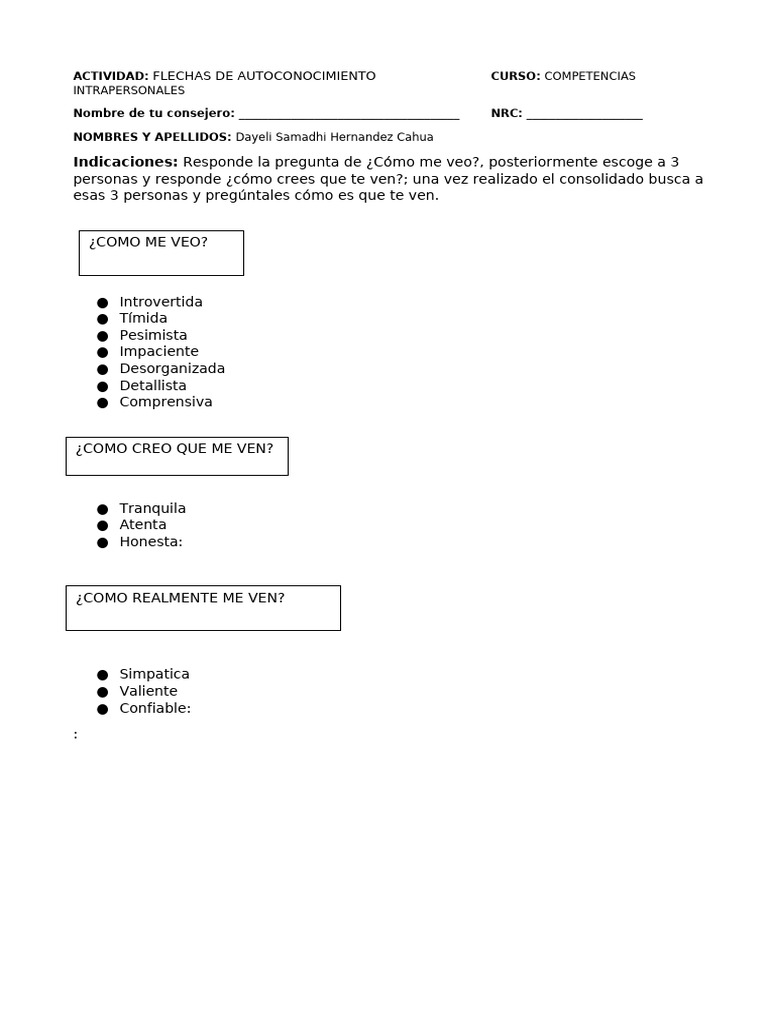 Autoconocimiento y Relaciones Personales | PDF