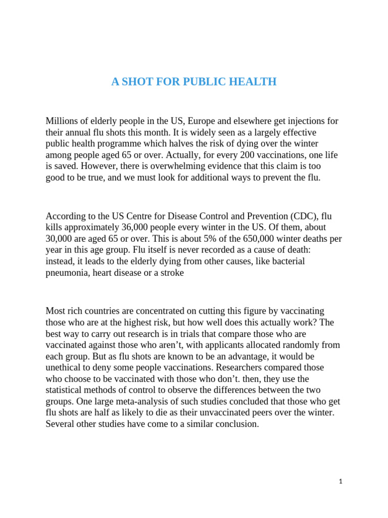 Flu Vaccine Effectiveness Debate | PDF | Influenza Vaccine | Vaccination