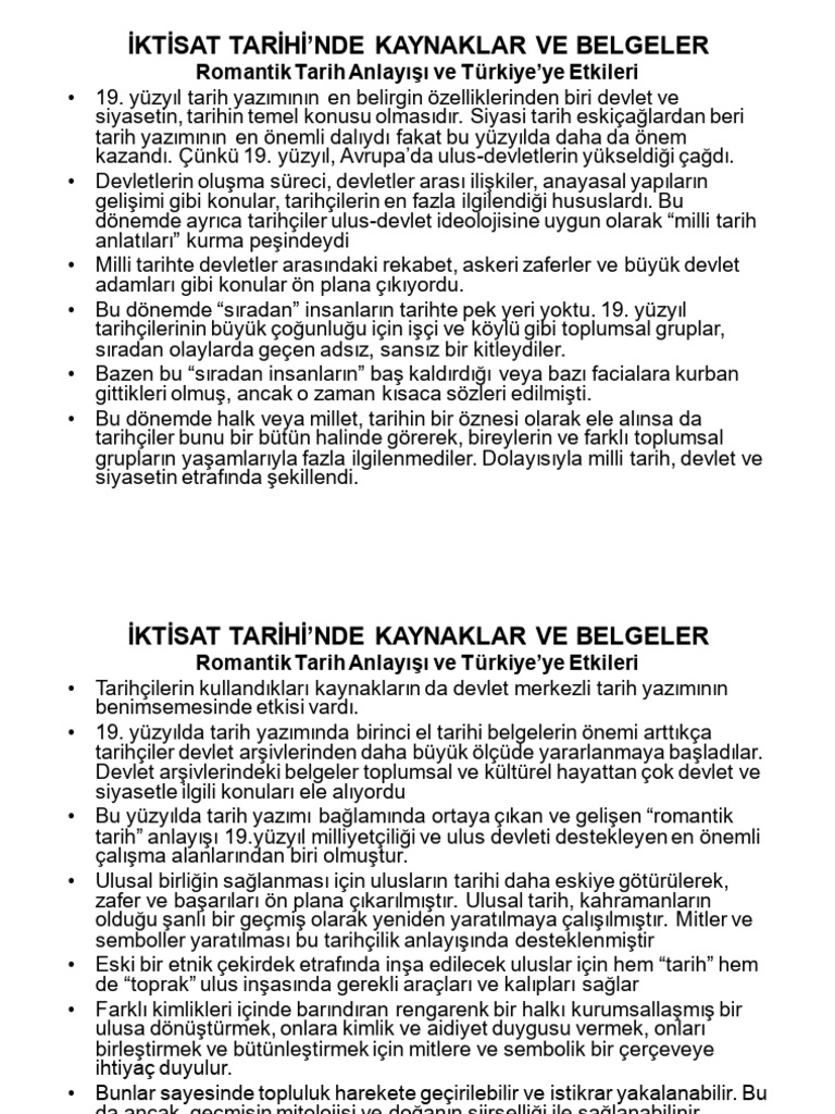İktisat Tarihinde Kaynaklar Ve Belgeler | PDF