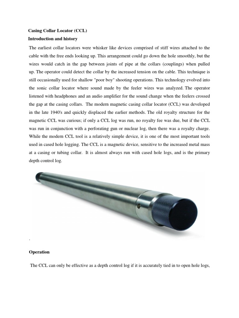 Overview of Casing Collar Locators | PDF | Magnetic Field | Magnet