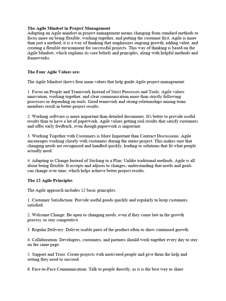 Understanding the Agile Mindset | PDF | Agile Software Development ...
