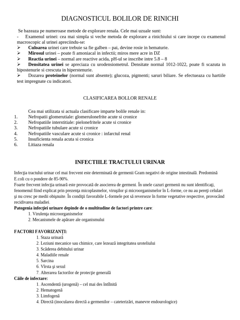 Diagnosticul Bolilor de Rinichi | PDF