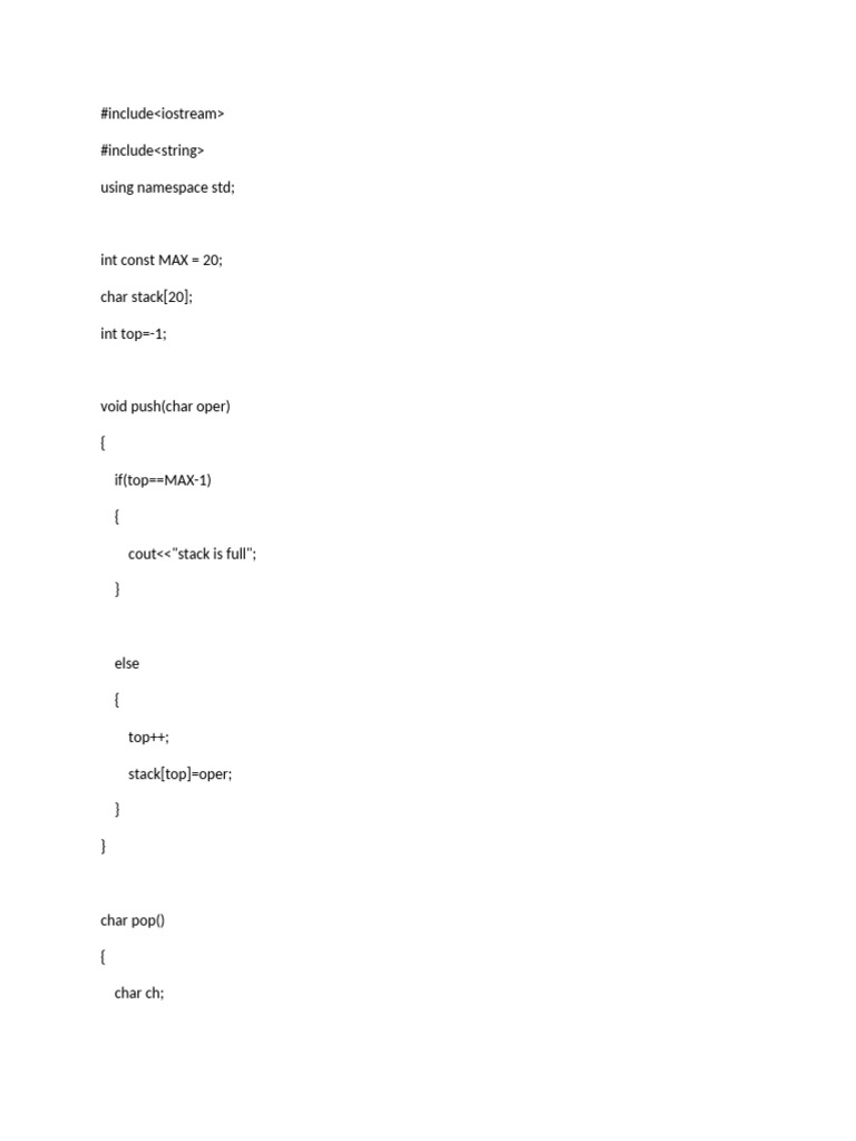 Infix to Postfix Expression Converter | PDF | Computer Programming | C++