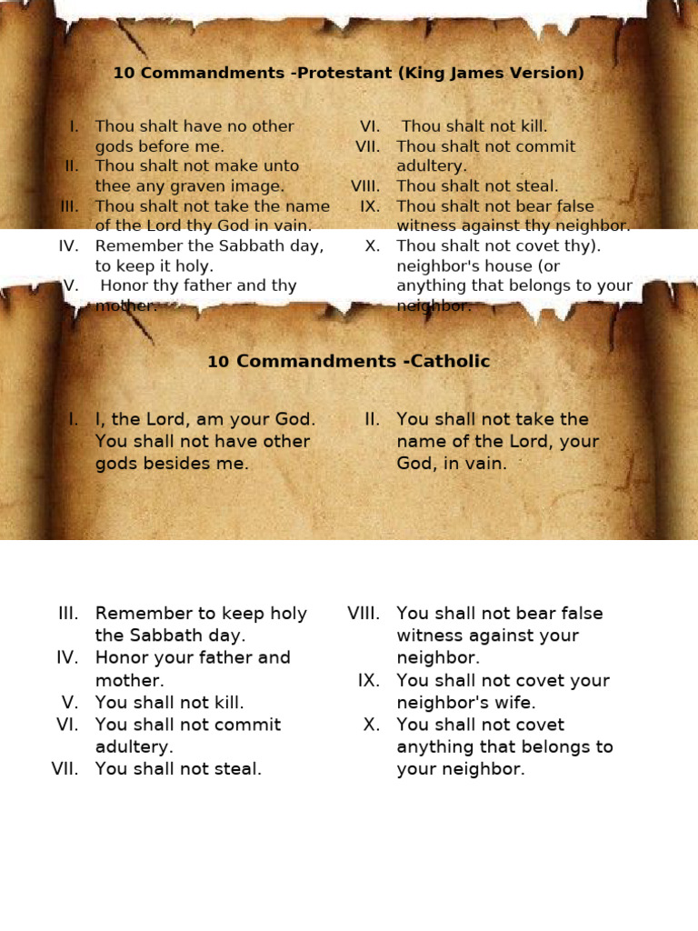 10 Commandments - C&P | PDF
