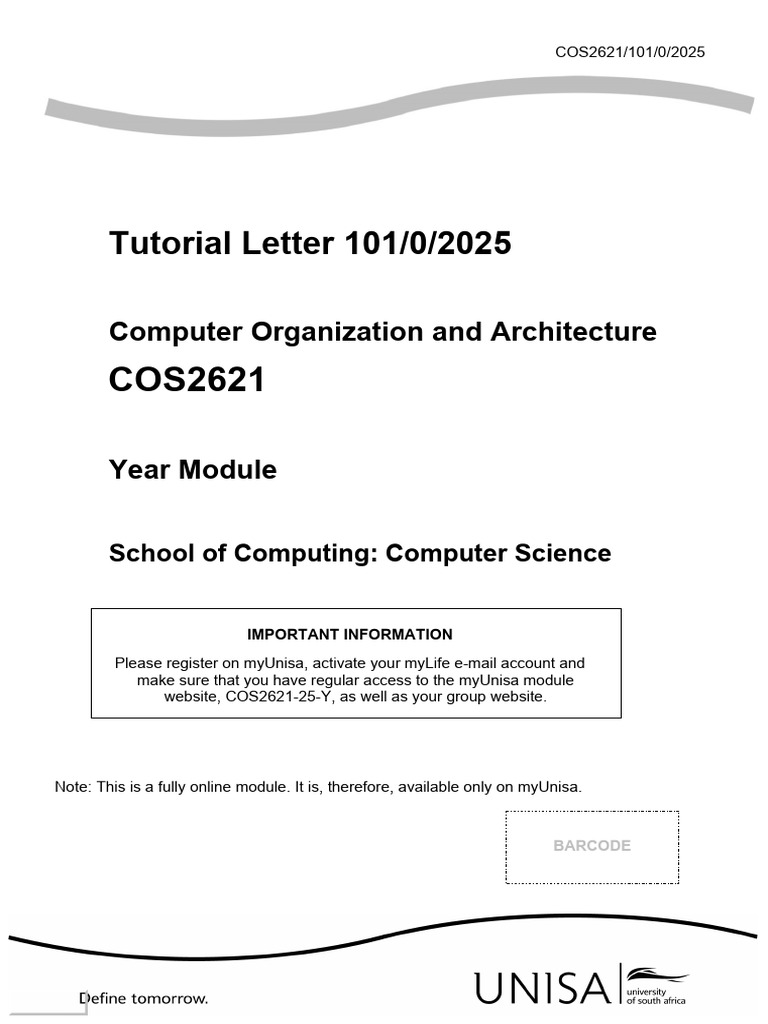 COS2621 Online Module Overview 2025 | PDF | Turnitin | Input/Output