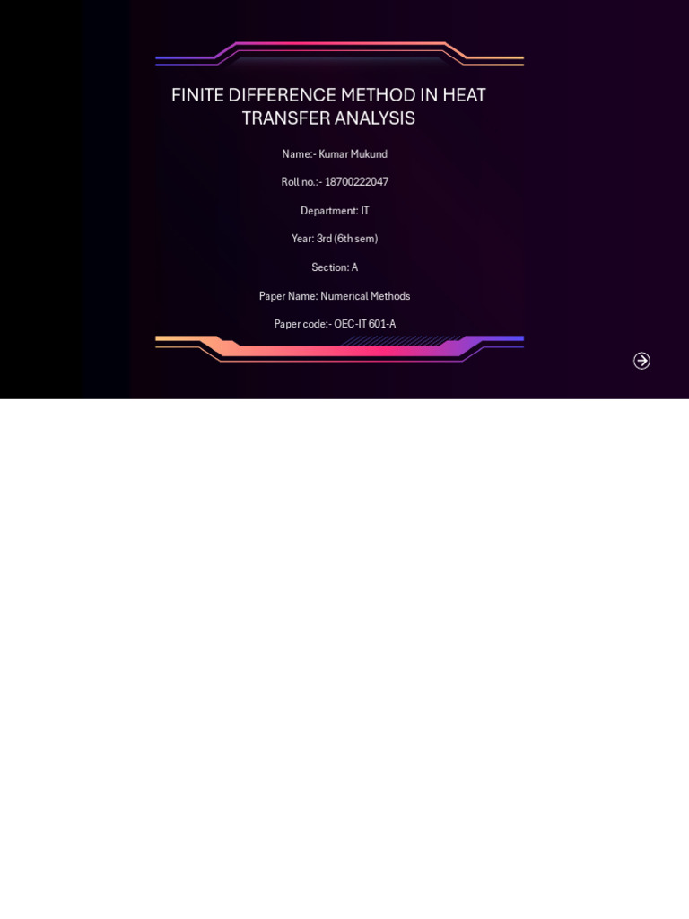 Finite Difference Method in Heat Transfer | PDF