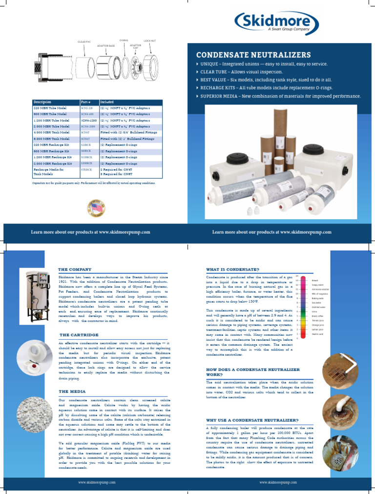Condensate Neutralizers Overview | PDF | Calcite | Boiler