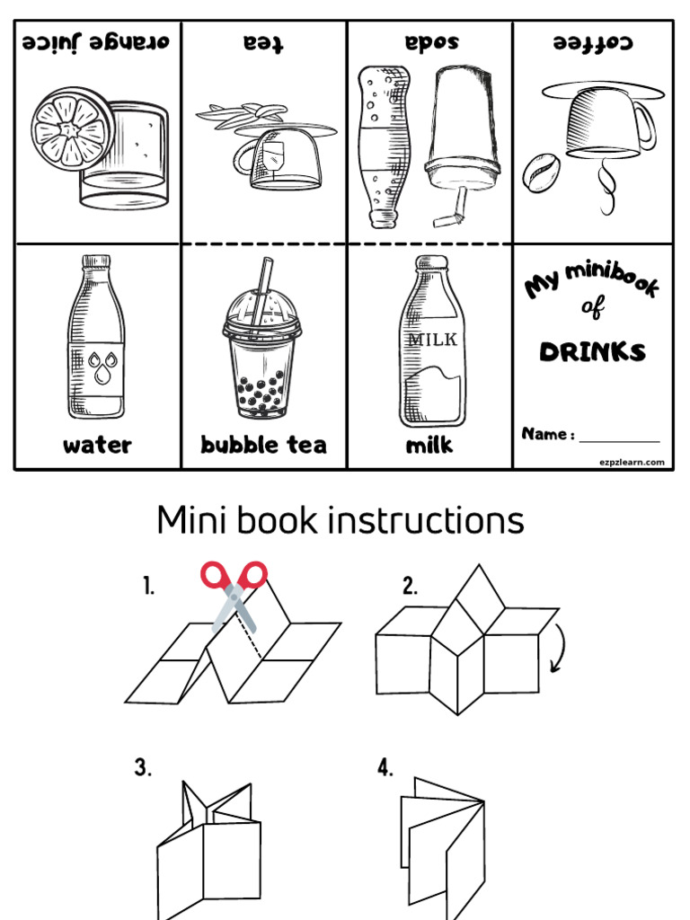 Drinks Mini Coloring Book | PDF