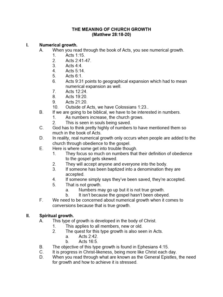 Understanding Biblical Church Growth | PDF | Acts Of The Apostles ...