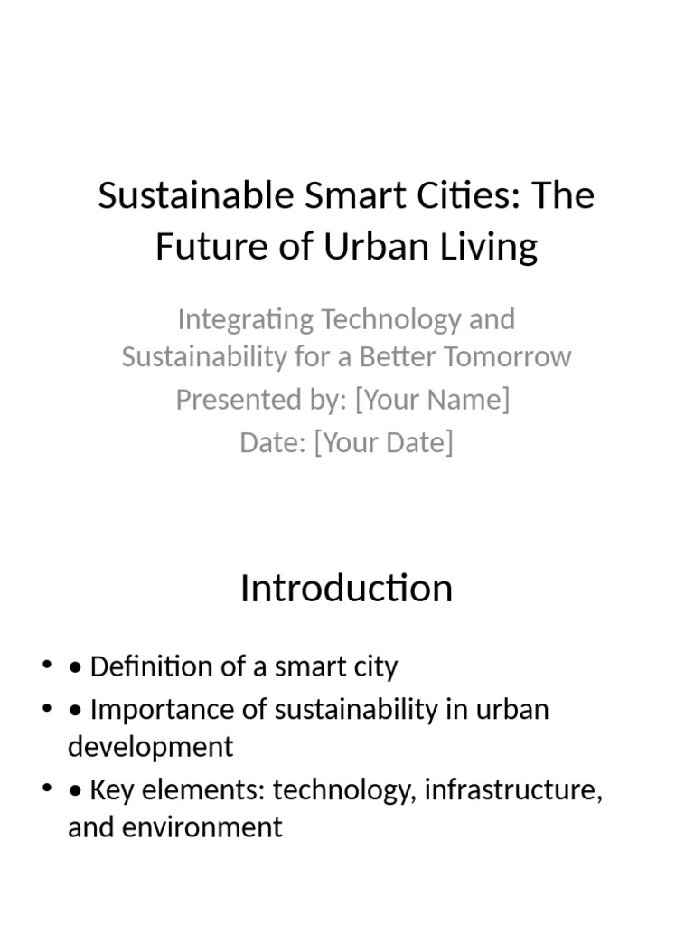 Sustainable Smart Cities Overview | PDF
