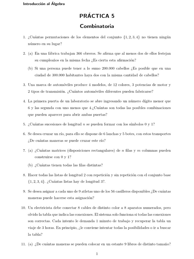 Practica5 IA | PDF | Combinatoria | Jugando a las cartas