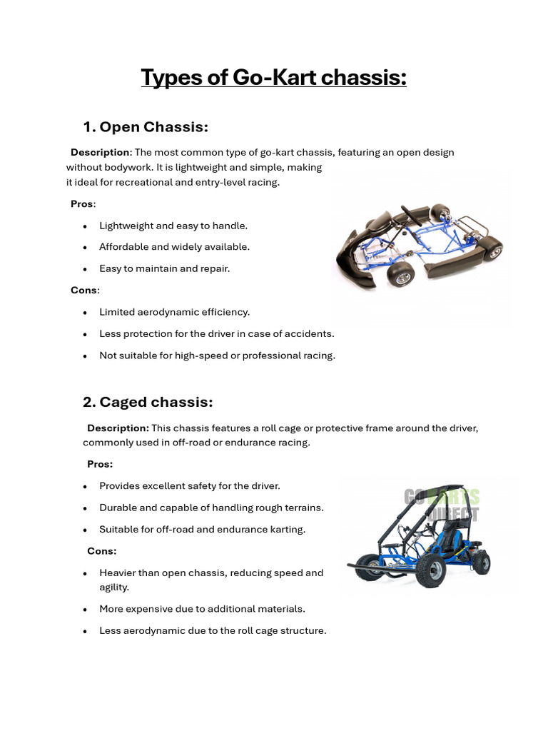 Types of Go-Kart Chassis Explained | PDF | Automotive Industry ...