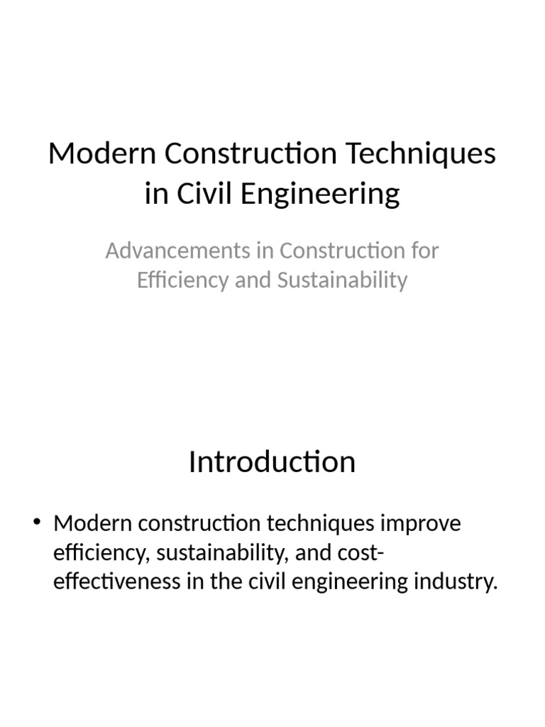 Modern Techniques in Civil Engineering | PDF
