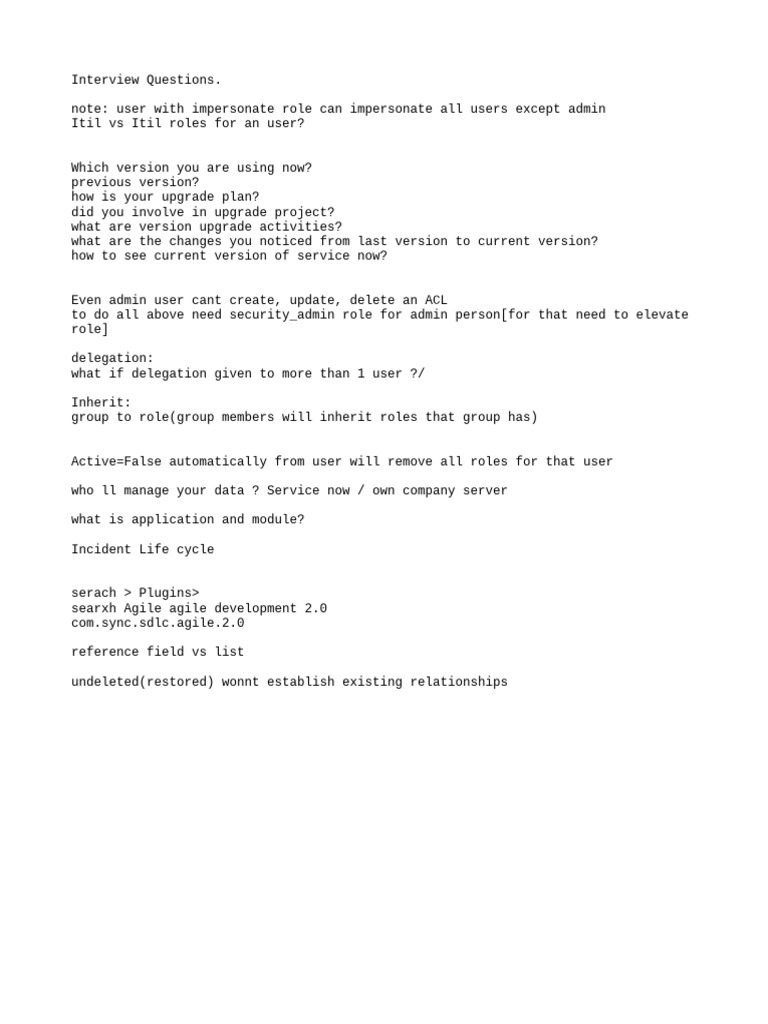 Essential ServiceNow Interview Questions | PDF