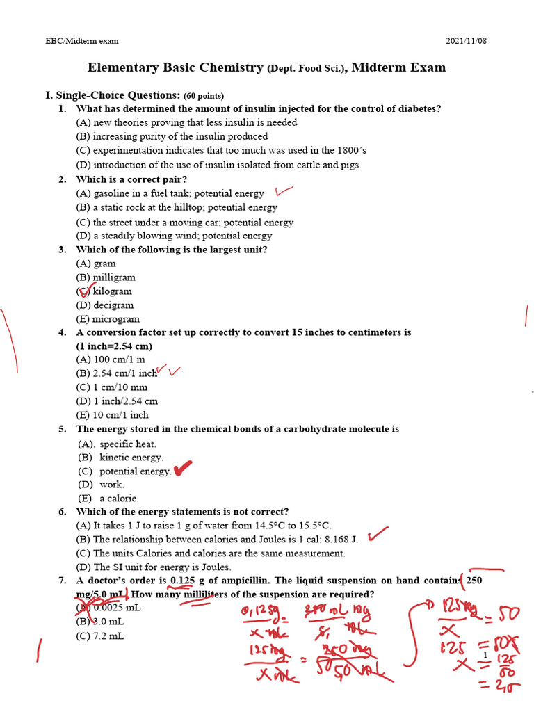 Midterm Exam: Elementary Basic Chemistry | PDF | Radiocarbon Dating | Atoms