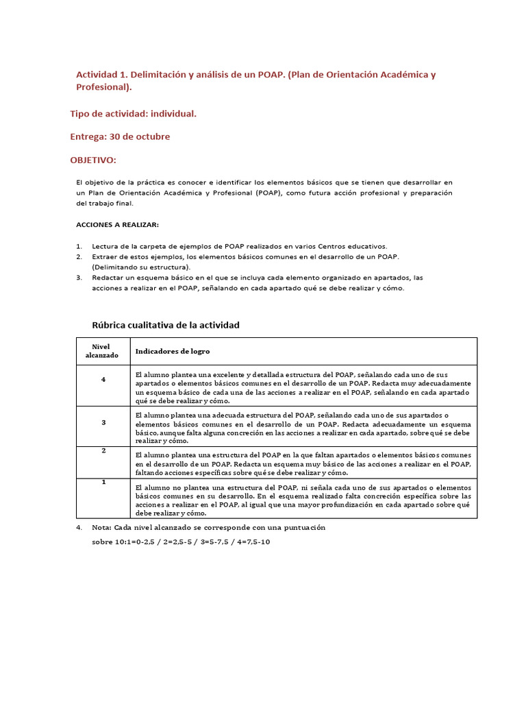 Análisis y Estructura de un POAP | PDF