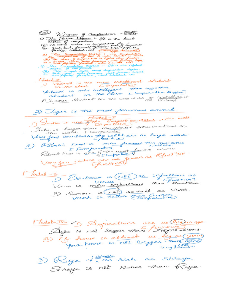 Degrees of Comparison Notes | PDF