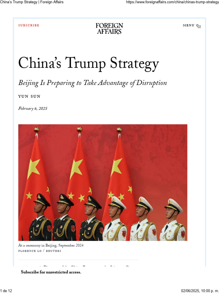 China's Strategy Amid Trump's Policies | PDF | China | World Politics