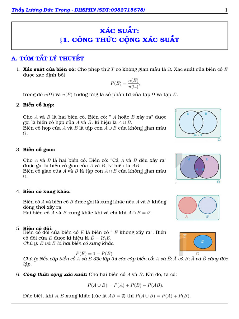 Xac Suat-Cong Thuc Cong | PDF