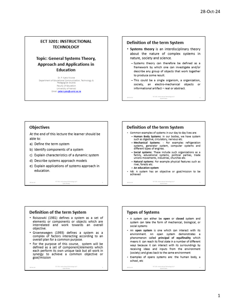 Systems Theory in Education Explained | PDF | System | Educational ...