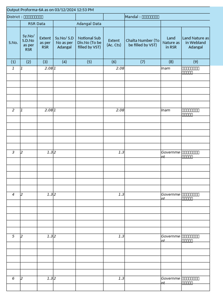 Before Proforma 6 A | PDF
