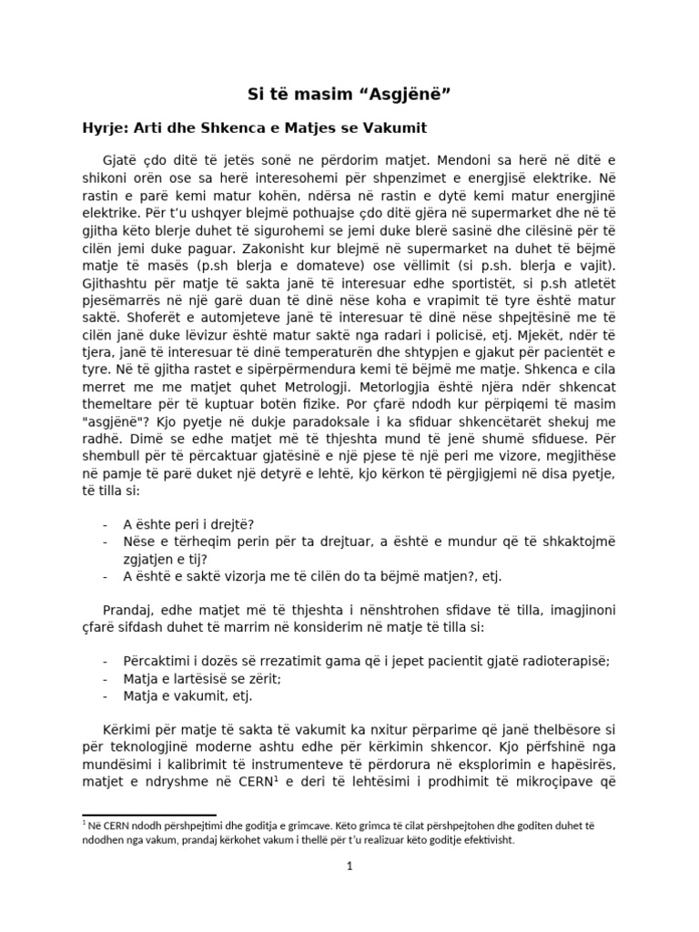 Si Të Masim Asgjënë - Final | PDF
