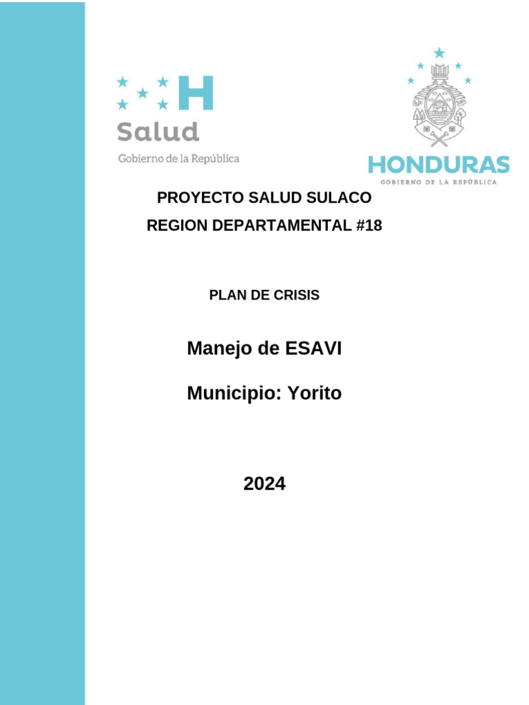 Plan de Crisis para Manejo de ESAVI 2024 | PDF | Vacunación ...