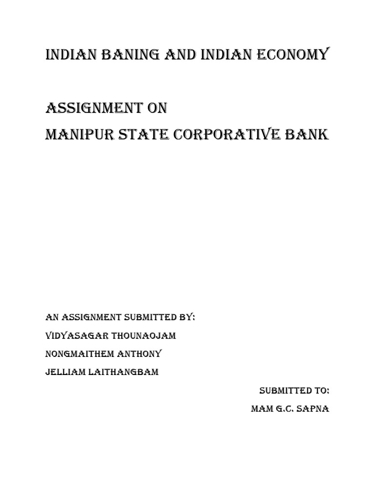 Manipur State Cooperative Bank Overview | PDF | Banks | Economies