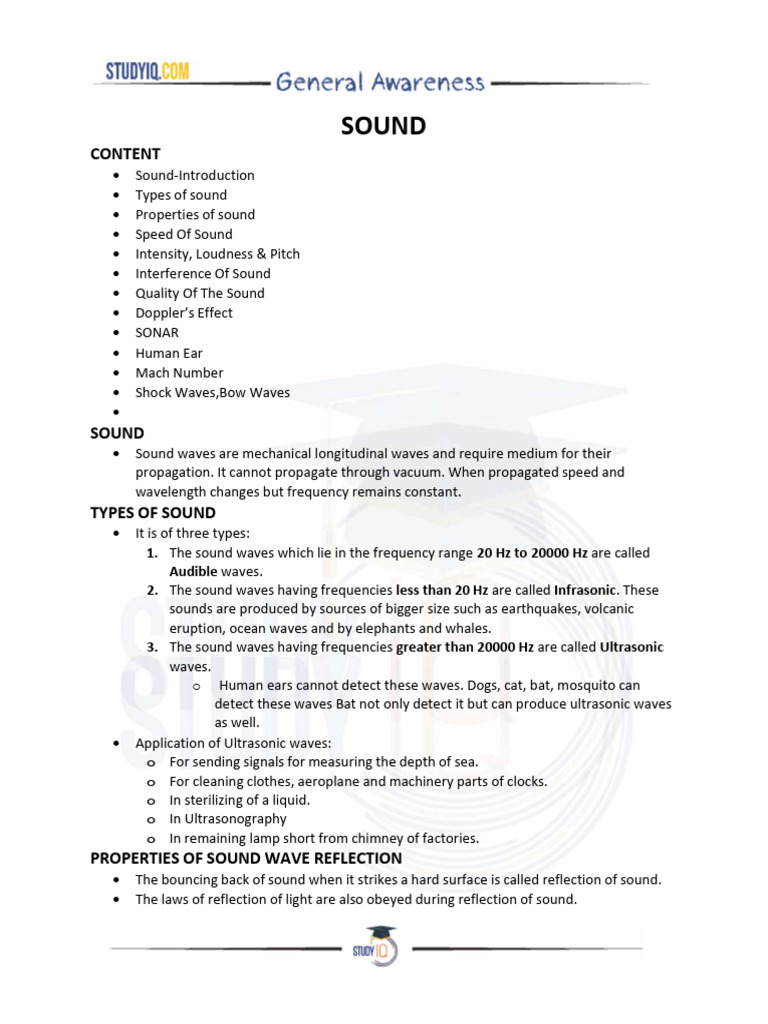 L6 - Sound and Physical Quantities | PDF | Sound | Waves