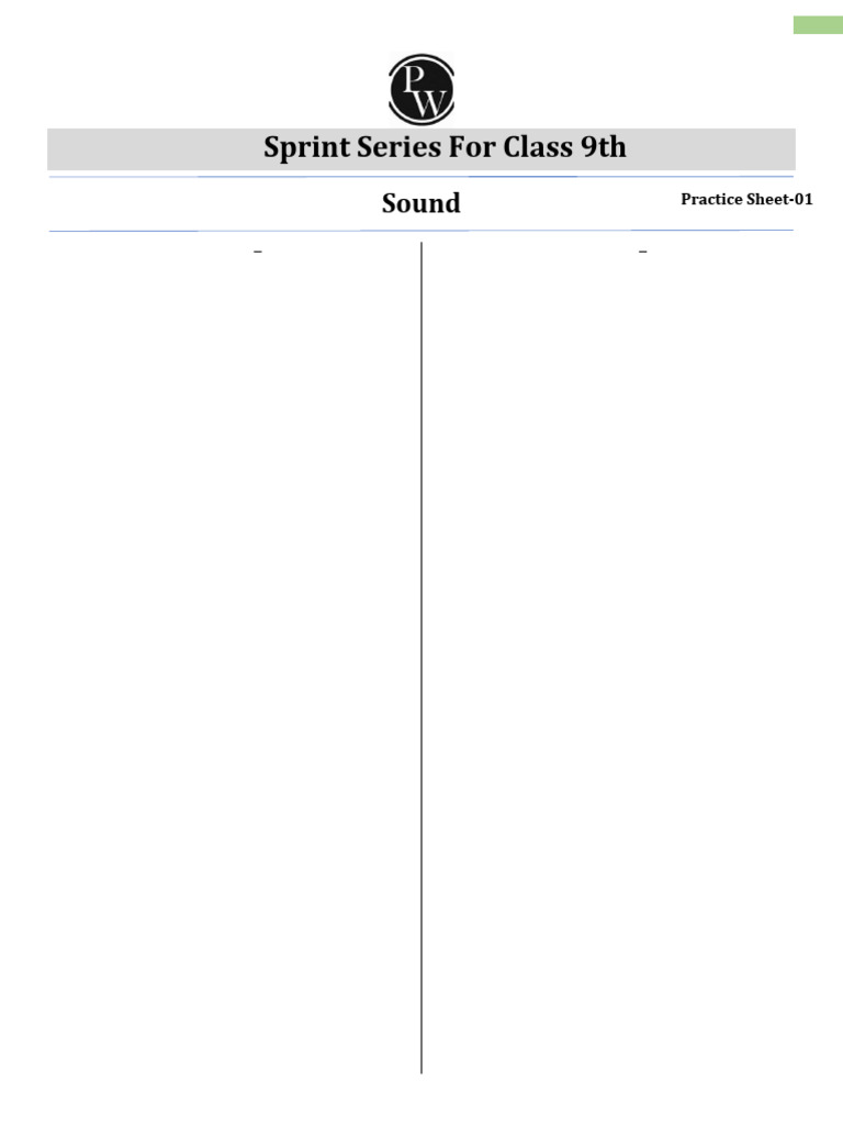 Sound Concepts for Class 9 Students | PDF | Sound | Waves
