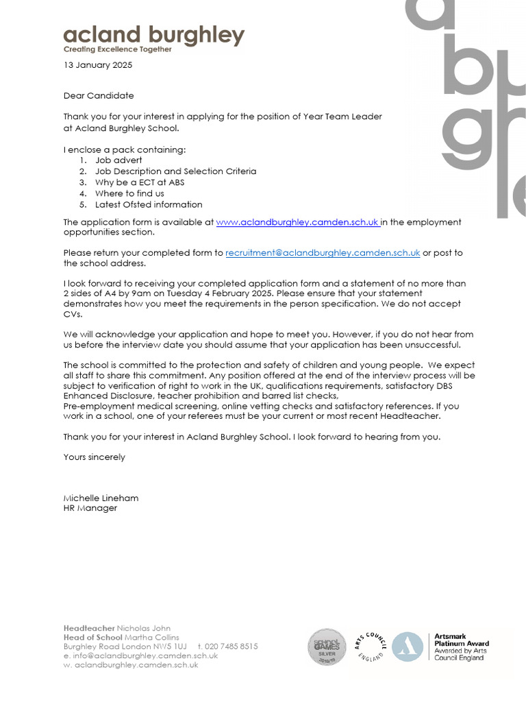 Year Team Leader Job Opening at ABS | PDF | Teachers | Curriculum