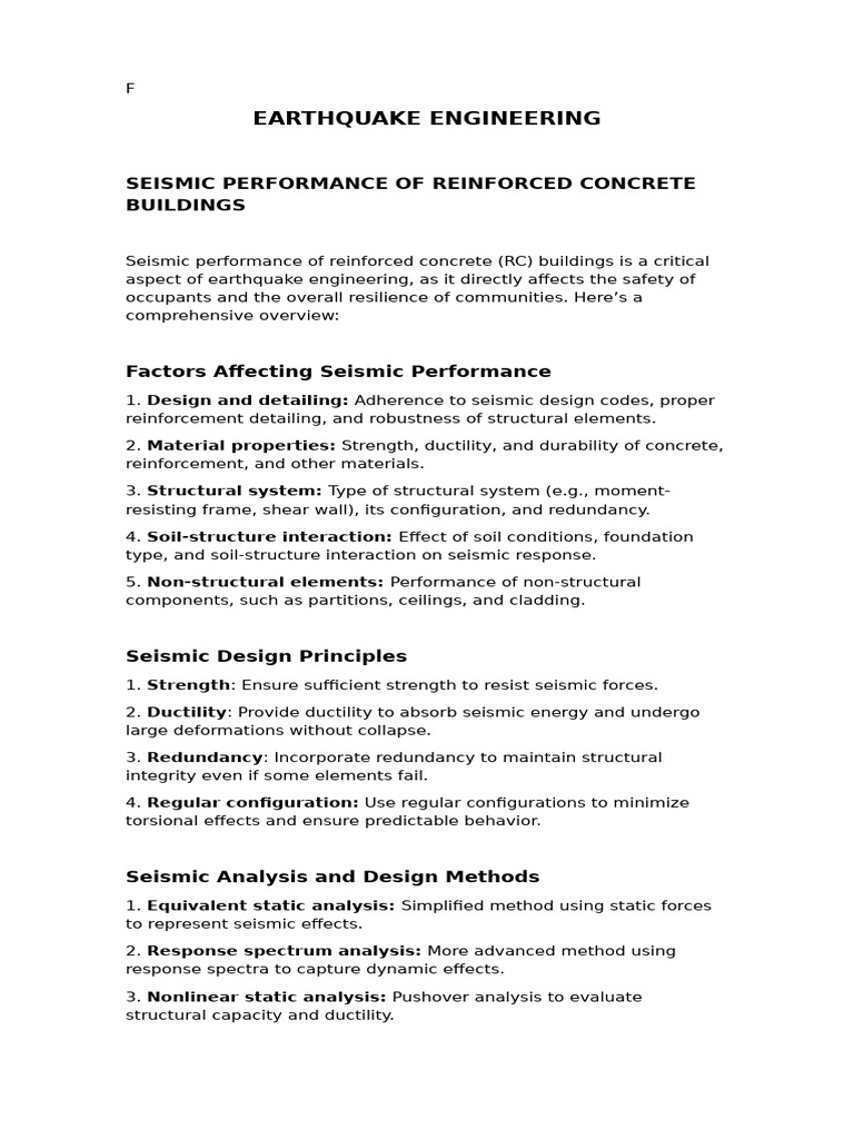 Seismic Performance of RC Buildings | PDF | Earthquake Engineering ...